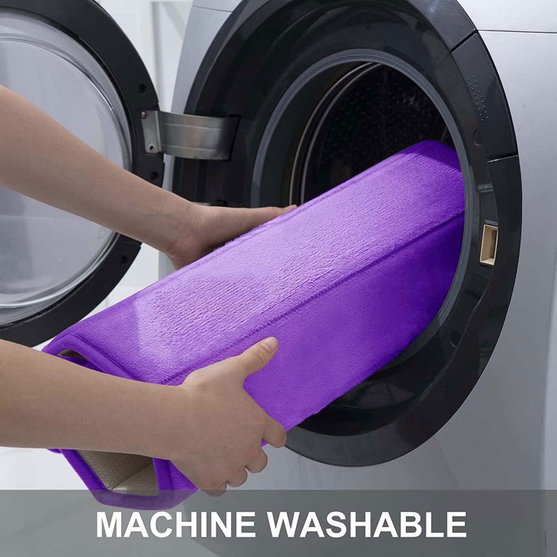 Buganda Memory Foam Bath Mat, 24" x 16", Ultra Soft and Non-Slip Bathroom Rugs, Water Absorbent and Machine Washable Bath Rug for Bathroom, Shower, and Tub, Purple - Image 5